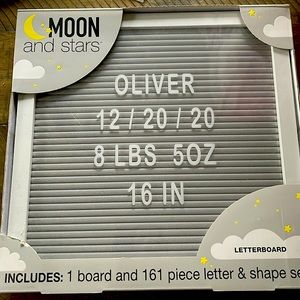 Brand new letter, board, one board and 161 piece letter and shape set